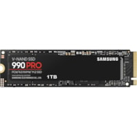 Samsung 990 PRO 1 TB Solid State Drive - M.2 2280 Internal - PCI Express NVMe (PCI Express NVMe 4.0 x4) - Desktop PC, Gaming Console Device Supported - 7450 MB/s Maximum Read Transfer Rate - 256-bit AES Encryption Standard