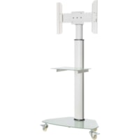 Tripp Lite by Eaton DMCS3770SG75W Premier Rolling TV Cart - 175 lb (79378.66 g) Capacity - 3" (76.20 mm) Caster Size - Glass, Steel - 31.5" (800.10 mm) Width x 19" (482.60 mm) Depth x 84.6" (2148.84 mm) Height - Aluminum Frame - White - 37" (939.80 mm) to 70" (1778 mm) Screen Supported