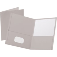 Oxford Letter Pocket Folder - 8 1/2" (215.90 mm) x 11" (279.40 mm) - 150 Sheet Capacity - 2 Internal Pocket(s) - Cardboard - Gray - 25 / Pack