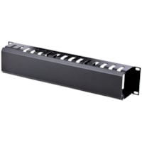 Cheminement de câbles - Noir - 1 emballage emballage StarTech.com - Panneau gestion câble - Noir - 2U Hauteur du rack x longueur de 19 po (482,60 mm) - Acier, Plastique - 1 emballage