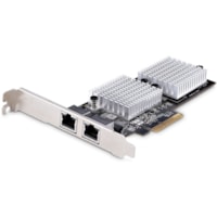 StarTech.com 2-Port 10Gbps PCIe Network Adapter Card, Network Card for PC/Server, PCIe Ethernet Card w/Jumbo Frame, NIC/LAN Interface Card - 2-port 10GbE capable PCIe network adapter card leverages existing Cat5e/6/6a cabling - Six Speed NIC 10G/5G/2.5G/1G/100M/10M; Marvell AQC113CS; PCIe 3.0 x4; 16