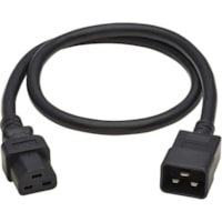 Tripp Lite series Standard Power Cord - For Network Switch, PDU, UPS, Router - 250 V AC / 20 A - Black - 3 ft (0.91 m) Cord Length - IEC 60320 C20 / IEC 60320 C21 - North America