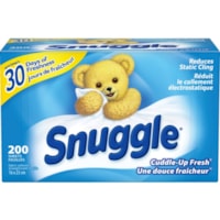 SNUGGLE Dryer Sheets - Sheet - Cuddle-Up Fresh Scent - 200 / Box