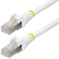 StarTech.com 6ft CAT6a Ethernet Cable, White Low Smoke Zero Halogen (LSZH) 10 GbE 100W PoE S/FTP Snagless RJ-45 Network Patch Cord - 6ft White Low Smoke Zero Halogen (LSZH) Shielded CAT6A Ethernet Cable - 10GbE Multi Gigabit 1/2.5/5/10Gbps - 100W PoE++ - 27 AWG 100% Copper Stranded Wire - Snagless 4