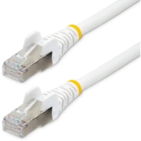StarTech.com - Câble réseau NLWH-4F-CAT6A-PATCH - 4 pi (1,22 m) Catégorie 6a Câble réseau pour Périphérique réseau - 10 Gbit/s - Câble de Raccordement - Blindé - Doré Contact plaqué - LSZH - 27 AWG - Blanc - 1