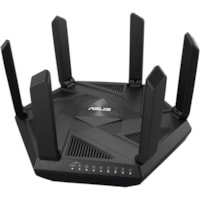 Routeur sans fil RT-AXE7800 Wi-Fi 6E IEEE 802.11ax Ethernet Asus - Triples Bandes - 2.40 GHz Bande ISM - 6 GHz Bande UNII - 6 x Antenne(6 xExterne) - 975 Mo/s Vitesse sans fil - 3 x Port réseau - 2 x Port Broadbandband - USB - 2.5 Gigabit Ethernet - VPN compatible - Bureau