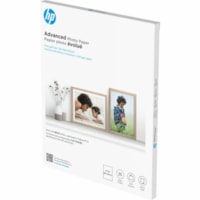 HP Advanced Photo Paper Glossy 65 lb 8 x 10 in. 203 x 254 mm 25 Sheets - 8" x 10" - 65 lb (29483.50 g) Basis Weight - Glossy - Fade Resistant, Recyclable, Anti-jam, Fade Proof, Fast-drying - White - 25 Sheets