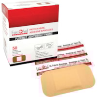 First Aid Central Adhesive Bandage - 2" (50.80 mm) Width x 4" (101.60 mm) Length - Fabric - 50 / Box