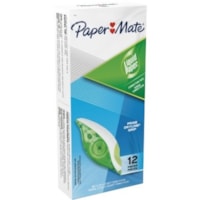 Paper Mate Dryline Grip Correction Tape - 0.20" (5 mm) Tape Width x 27.9 ft Tape Length - 1 Line(s) - Non-refillable, Break Resistant, Mess-free - Green - 12 / Pack