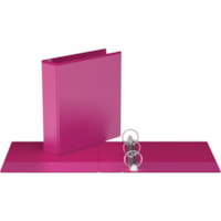 Davis Easyview Premium Round Ring Binder 2" Pink - 2" (50.80 mm) Binder Capacity - Letter - 8 1/2" (215.90 mm) x 11" (279.40 mm) Sheet Size - 400 Sheet Capacity - 2" (50.80 mm) Ring - Fastener(s): 3 x Round Ring - Pocket(s): 2, Inside Front & Back - Polypropylene, Metal - Pink - Recycled - Clear Ove