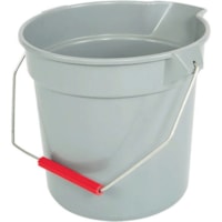 Globe 11 Qt Easy Pour Pail - 10.40 L - Pour Spout, Heavy Duty, Handle - 23.62" (599.95 mm) x 11.42" (290.07 mm) - Plastic, Galvanized Steel - Gray - 20 Pack