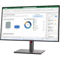 Lenovo ThinkVision P27h-30 27" Class WQHD LCD Monitor - 16:9 - 27" Viewable - In-plane Switching (IPS) Technology - WLED Backlight - 2560 x 1440 - 1.07 Billion Colors - 350 cd/m² - 4 ms - 60 Hz Refresh Rate - HDMI - DisplayPort - USB Hub, KVM Switch