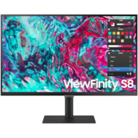 Moniteur LCD ViewFinity S8 S27B800TGN 27 po Classe 4K UHD - 16:9 - Noir Samsung - 27 po Visible - Technologie IPS - 3840 x 2160 - 1 milliard de couleurs - 350 cd/m² - 5 ms - 60 Hz Fréquence de rafraîchissement - Hauts-Parleurs - HDMI - DisplayPort - Concentrateur USB