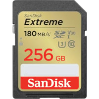 SDXC Extreme 256 Go Classe 10/UHS-I (U3) V30 SanDisk - 180 Mo/s Lecture - 130 Mo/sSpaceEcriture