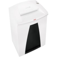 HSM SECURIO B34 - 1/16" x 5/8" - Continuous Shredder - Particle Cut - 15 Per Pass - for shredding Paper, Paper Clip, Staples, CD, DVD, Credit Card - 0.1" (1.59 mm) x 0.6" (15.88 mm) Shred Size - P-5/T-5/E-4/F-2 - 12.2" (309.88 mm) Throat - 26.40 gal (99934.87 mL) Wastebin Capacity - White