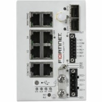 Fortinet FortiGate Rugged FGR-70F Network Security/Firewall Appliance - 6 Port - 10/100/1000Base-T, 1000Base-X - Gigabit Ethernet - 8 Gbit/s Firewall Throughput - AES (256-bit), SHA-256 - 100 VPN - 6 x RJ-45 - 2 Total Expansion Slots - 1 Year FortiCare Premium and FortiGuard Unified Threat Protectio