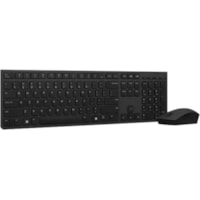 Clavier et souris Professional - Anglais (USA) Lenovo - USB Type A Ciseaux Sans fil Bluetooth 2,40 GHz Clavier - Anglais (USA) - Gris - USB Type A Sans fil Bluetooth Souris - Optique - 4000 dpi - Roulette inclinable - Gris - Symétrique - Comptible avec PC