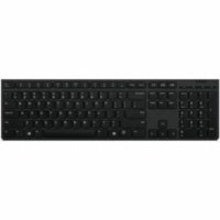 Lenovo Professional Wireless Rechargeable Keyboard-French Canadian 058 - Wireless Connectivity - Bluetooth - 2.40 GHz - USB Type A Interface - Windows 10 x64, Windows 11 x64 - French (Canada) - PC - Scissors Keyswitch - Gray