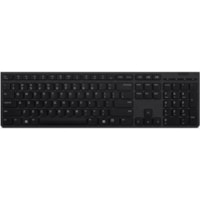 Lenovo Professional Wireless Rechargeable Keyboard-French Canadian 445 - Wireless Connectivity - Bluetooth - 2.40 GHz - 105 Key - French (Canada) - PC - Scissors Keyswitch - Gray