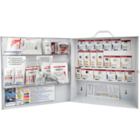 Trousse de premiers soins SmartComplianceFirst Aid Central - 30 xPièce(s) Pour 50 xIndividuel(s) - hauteur de 16,50 po (419,10 mm) x largeur de 15,75 po (400,05 mm) x profondeur de 5,50 po (139,70 mm) - Métal Caisse