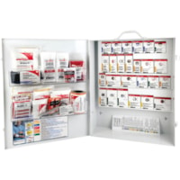 Trousse de premiers soins SmartComplianceFirst Aid Central - 45 xPièce(s) Pour 50 xIndividuel(s) - hauteur de 16,50 po (419,10 mm) x largeur de 15,75 po (400,05 mm) x profondeur de 5,50 po (139,70 mm) - Métal Caisse