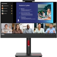 Moniteur LED ThinkVision T24v-30 24 po Classe Webcam Full HD - 16:9 - Noir corbeau Lenovo - 23,8 po Visible - Technologie IPS - WLED Rétroéclairage - 1920 x 1080 - 16,7 Millions de Couleurs - 250 cd/m² - 4 ms - 75 Hz Fréquence de rafraîchissement - Hauts-Parleurs - HDMI - V