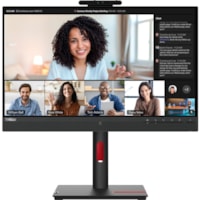 Lenovo ThinkVision T24mv-30 24" Class Webcam Full HD LED Monitor - 16:9 - Raven Black - 23.8" Viewable - In-plane Switching (IPS) Technology - WLED Backlight - 1920 x 1080 - 16.7 Million Colors - 250 cd/m² - 4 ms - 75 Hz Refresh Rate - Speakers - HDMI - DisplayPort - USB Hub