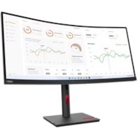 Lenovo ThinkVision T34w-30 34" Class UW-QHD Curved Screen LED Monitor - 21:9 - Raven Black - 34" Viewable - Vertical Alignment (VA) - WLED Backlight - 3440 x 1440 - 16.7 Million Colors - 350 cd/m² - 4 ms - Extreme Mode Refresh Rate - HDMI - DisplayPort - USB Hub