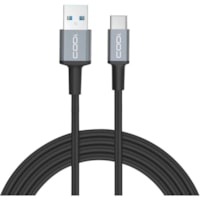 CODi 3' USB-A to USB-C Braided Nylon Charge & Sync Cable - 3 ft (0.91 m) USB/USB-C Data Transfer Cable - First End: 1 x USB Type A - Male - Second End: 1 x USB Type C - Male - Black
