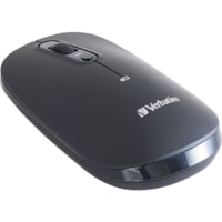 Verbatim Multi-Device Wireless Rechargeable Optical Mouse - Black - Optical - Wireless - Bluetooth/Radio Frequency - 2.40 GHz - Rechargeable - Black - USB