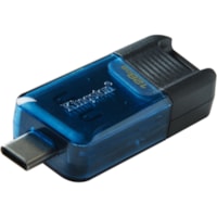 Kingston DataTraveler 80 M 128GB USB 3.2 (Gen 1) Type C Flash Drive - 128 GB - USB 3.2 (Gen 1) Type C - 200 MB/s Read Speed - 200 MB/s Write Speed - 5 Year Warranty