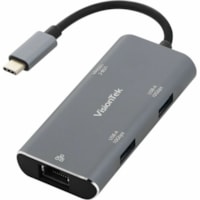 VisionTek USB-C Hub with Ethernet (2x USB-A 10Gbps | 1x USB-C 10Gbps) - USB 3.1 (3.1 Gen 2) Type C - 3 USB Port(s) - 1 Network (RJ-45) Port(s) - 3 USB 3.1 Port(s)