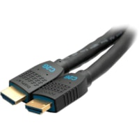 C2G - 50 ft (15.24 m) HDMI A/V Cable for Computer, Projector, Monitor, Blu-ray Player, DVD Player, Audio/Video Device - 18 Gbit/s - Supports up to 4096 x 2160 - Shielding - Gold Plated Connector - Gold Alloy Plated Contact - CMG, FT4, CL2 - 30 AWG - Black, Blue