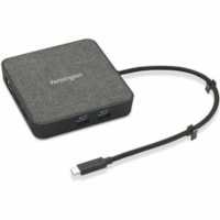 Kensington MD125U4 USB4 Portable Docking Station (DFS) - for Notebook/Monitor - USB4 - 2 Displays Supported - 8K, 4K, 2K, Full HD - 3840 x 2160, 7680 x 4320, 2048 x 1080, 1920 x 1080 - 4 x USB Ports - 2 x USB Type-A Ports - USB Type-A - 2 x USB Type-C Ports - USB Type-C - 1 x RJ-45 Ports - Network (