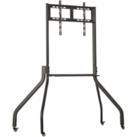 Tripp Lite by Eaton Rolling TV Cart for 42" to 65" Displays, Wide Legs, Locking Casters - 132.28 lb (60000 g) Capacity - 4 Casters - 3" (76.20 mm) Caster Size - Aluminum, Steel - Aluminum Frame - Black - 42" (1066.80 mm) to 65" (1651 mm) Screen Supported