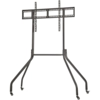 Tripp Lite by Eaton Rolling TV Cart for 55" to 85" Displays, Wide Legs, Locking Casters - 198.42 lb (90000 g) Capacity - 4 Casters - 3" (76.20 mm) Caster Size - Aluminum, Steel - 58" (1473.20 mm) Width x 28.4" (720.09 mm) Depth x 81.3" (2065.02 mm) Height - Aluminum Frame - Black - 55" to 85" Screen