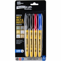 Avery® Marks A Lot UltraDuty Markers, Bullet Tip, 4 Assorted Markers (29848) - 1 mm (0.04") Bold Bullet Marker Point - Black, Red, Blue Ink - Polyester Tip - 4 / Pack