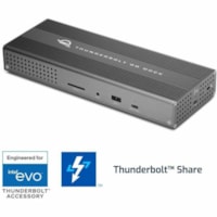 OWC Docking Station - for Desktop PC/Notebook/Monitor/Smartphone/Tablet/Workstation/Keyboard/Mouse/Headphone/Speaker - Charging Capability - Memory Card Reader - SD - 120 W - Thunderbolt 4 - 2 Displays Supported - 8K, 5K, 4K, 6K - 7680 x 4320, 3840 x 2160, 5120 x 2880 - 4 x USB Ports - 1 x USB 2.0 -