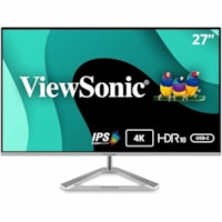 ViewSonic - Moniteur LCD VX2776-4K-MHDU 27 po Classe 4K UHD - 16:9 - Argenté - 27 po Visible - SuperClear IPS - LED Rétroéclairage - 3840 x 2160 - 1,07 milliard de couleurs - 350 cd/m² - 1 ms - 60 Hz Fréquence de rafraîchissement - Hauts-Parleurs - HDMI - DisplayPort