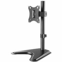 Manhattan Single Monitor Desktop Stand - 17" (431.80 mm) to 27" (685.80 mm) Screen Support - 15.43 lb (7000 g) Load Capacity - 14.40" (365.76 mm) Height - Desktop, Freestanding, Countertop - Steel - Black - For Monitor, LED, LCD - Adjustable Tilt, Swivel, Rotate, Ergonomic, Durable, Sturdy, Heavy Du