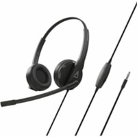 Creative HS-230 Lightweight Headset with Noise-cancelling Mic - Stereo - USB Type A, Mini-phone (3.5mm) - Wired - 100 Hz to 20 kHz - Over-the-head, On-ear - Binaural - Circumaural - Noise Cancelling, Condenser Microphone - Black