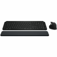 Logitech MX Keys S Combo - Performance Wireless Keyboard and Mouse with Palm Rest - USB Bluetooth Keyboard - Black - USB Wireless Bluetooth Mouse - Darkfield - 8000 dpi - Scroll Wheel - Black - Symmetrical - AA, AAA - Compatible with PC, Mac