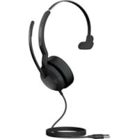 Jabra Evolve2 50 Headset - Mono - USB Type A - Wired/Wireless - Bluetooth - 98.4 ft - 20 Hz to 20 kHz - On-ear - Monaural - Supra-aural - 5.6 ft Cable - MEMS Technology, Noise Cancelling Microphone - Noise Canceling