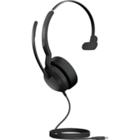 Jabra Evolve2 50 Headset - Mono - USB Type C - Wired/Wireless - Bluetooth - 98.4 ft - 20 Hz to 20 kHz - On-ear - Monaural - Supra-aural - 5.6 ft Cable - MEMS Technology, Noise Cancelling Microphone - Noise Canceling