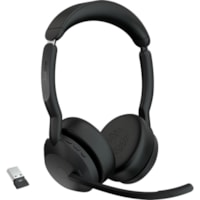 Casque Evolve2 55 Sans fil Supra-auriculaire Stéréo Jabra - Stéréo - Sans fil - Bluetooth - 98,4 pi (30 m) - 20 Hz à 20 kHz - Supra-auriculaire - Binaural - Supra-aural - Technologie MEMS, Élimination du bruit Microphone - Antibruit