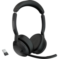 Jabra Evolve2 55 Headset - Stereo - Wireless - Bluetooth - 98.4 ft - 20 Hz to 20 kHz - On-ear - Binaural - Supra-aural - MEMS Technology, Noise Cancelling Microphone - Noise Canceling