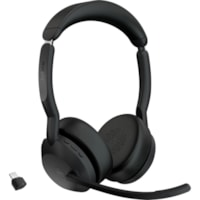 Casque Evolve2 55 Sans fil Supra-auriculaire Stéréo Jabra - Stéréo - Sans fil - Bluetooth - 98,4 pi (30 m) - 20 Hz à 20 kHz - Supra-auriculaire - Binaural - Supra-aural - Technologie MEMS, Élimination du bruit Microphone - Antibruit