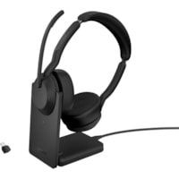 Jabra Evolve2 55 Headset - Stereo - Wireless - Bluetooth - 98.4 ft - 20 Hz to 20 kHz - On-ear - Binaural - Supra-aural - MEMS Technology, Noise Cancelling Microphone - Noise Canceling