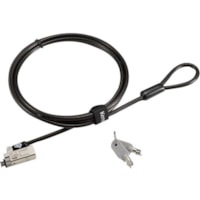 Kensington Slim NanoSaver 2.0 Keyed Laptop Lock - 5.9 ft (1.80 m) Cable - Supervisor Keyed - Carbon Steel - For Notebook