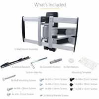 StarTech.com Articulating TV Wall Mount, VESA Wall Mount TV Bracket for 65 inch/99lb/Curved TVs, Corner Adjustable Low Profile Wall Mount - Articulating TV wall mount for 65inch TVs; VESA compatible - Max cap. 99lb; For flat/curved screen TVs; Ships assembled - Steel/Aluminum adjustable corner TV wa